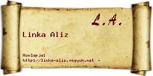 Linka Aliz névjegykártya